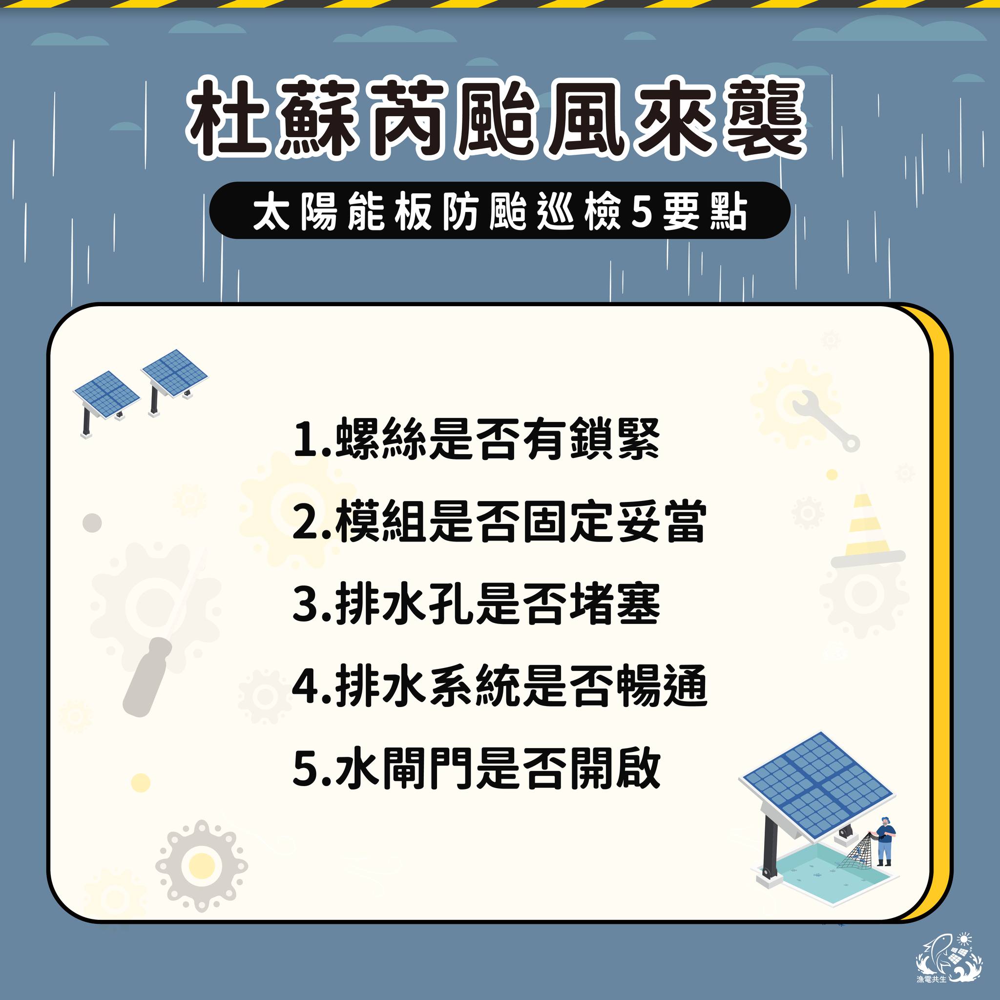 Read more about the article 【重要通知】杜蘇芮颱風來襲，務必加強巡檢案場設備